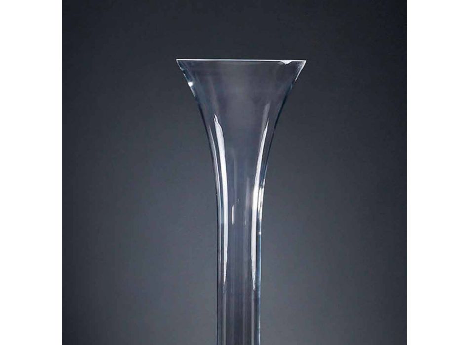 Grand Vase d'Intérieur en Verre Transparent et Blanc Fabriqué en Italie - Ludovico Viadurini