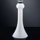 Grand Vase d'Intérieur en Verre Transparent et Blanc Fabriqué en Italie - Ludovico Viadurini