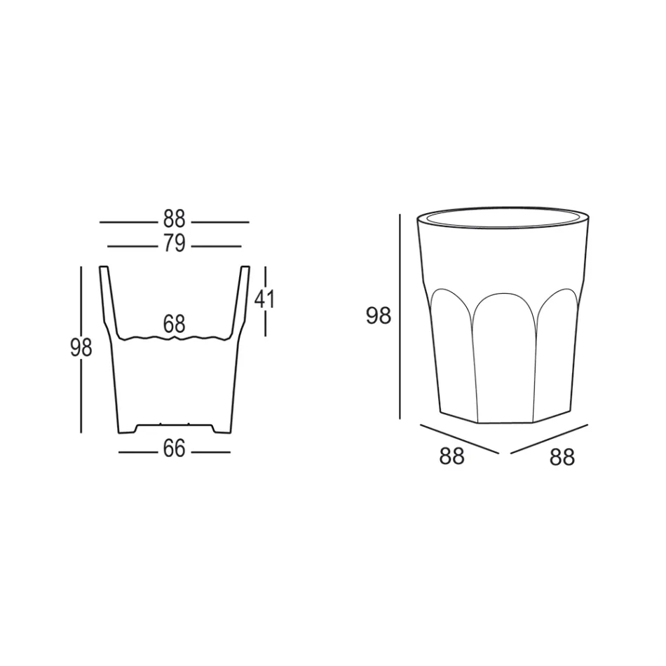 Grand vase décoratif en forme de verre en polyéthylène fabriqué en Italie - Pucca Viadurini