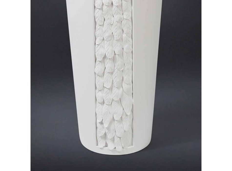 Grand Vase Décoratif en Céramique Blanche avec Décoration Made in Italy - Calisto Viadurini