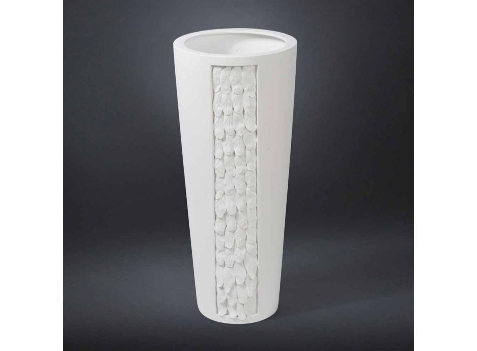 Grand Vase Décoratif en Céramique Blanche avec Décoration Made in Italy - Calisto Viadurini