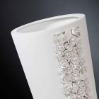 Grand vase en céramique blanche avec décoration faite à la main en Italie - Calisto Viadurini