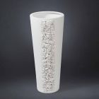 Grand vase en céramique blanche avec décoration faite à la main en Italie - Calisto Viadurini