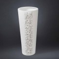 Grand vase en céramique blanche avec décoration faite à la main en Italie - Calisto
