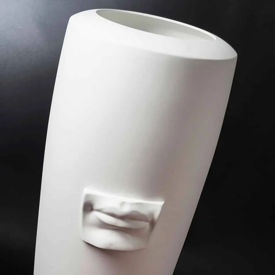 Grand Vase en Céramique Blanche Fait à la Main avec Décoration Made in Italy - Capuano Viadurini