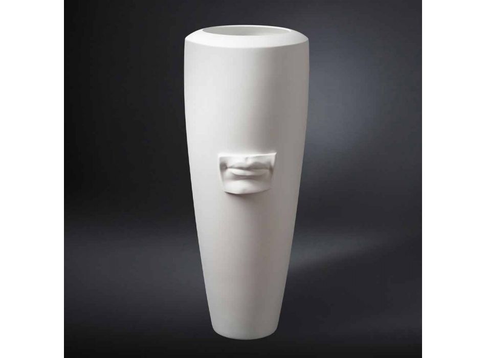 Grand Vase en Céramique Blanche Fait à la Main avec Décoration Made in Italy - Capuano Viadurini
