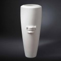 Grand Vase en Céramique Blanche Fait à la Main avec Décoration Made in Italy - Capuano