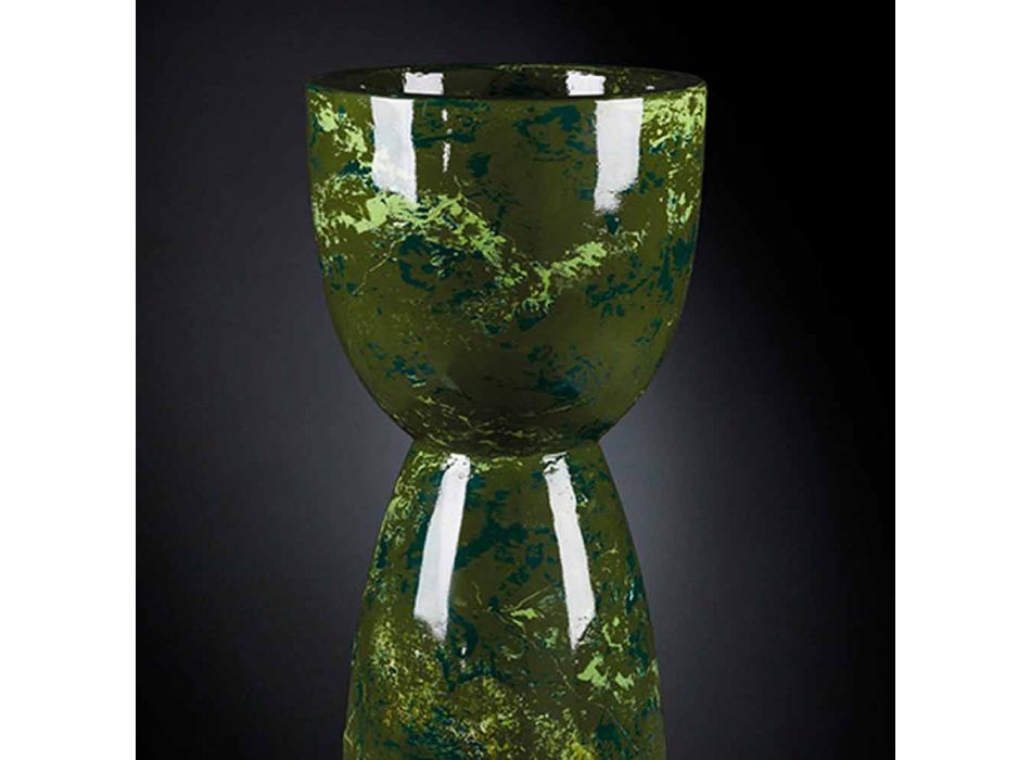 Grand Vase en Polyéthylène avec Finition Marbre ou Bruyère Fabriqué en Italie - Renata Viadurini