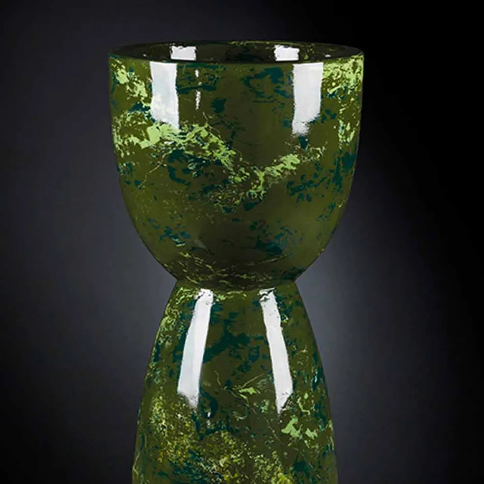Grand Vase en Polyéthylène avec Finition Marbre ou Bruyère Fabriqué en Italie - Renata Viadurini