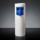 Grand Vase Moderne en Céramique Blanche avec Insert Coloré Fabriqué en Italie - Lexi Viadurini