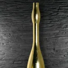 Grand vase moderne en résine finition feuille d'or ou d'argent fabriqué en Italie - Quartz Viadurini