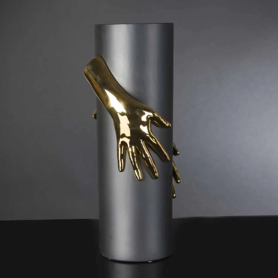 Grand vase d'intérieur en céramique fabriqué à la main en Italie - Monte Viadurini