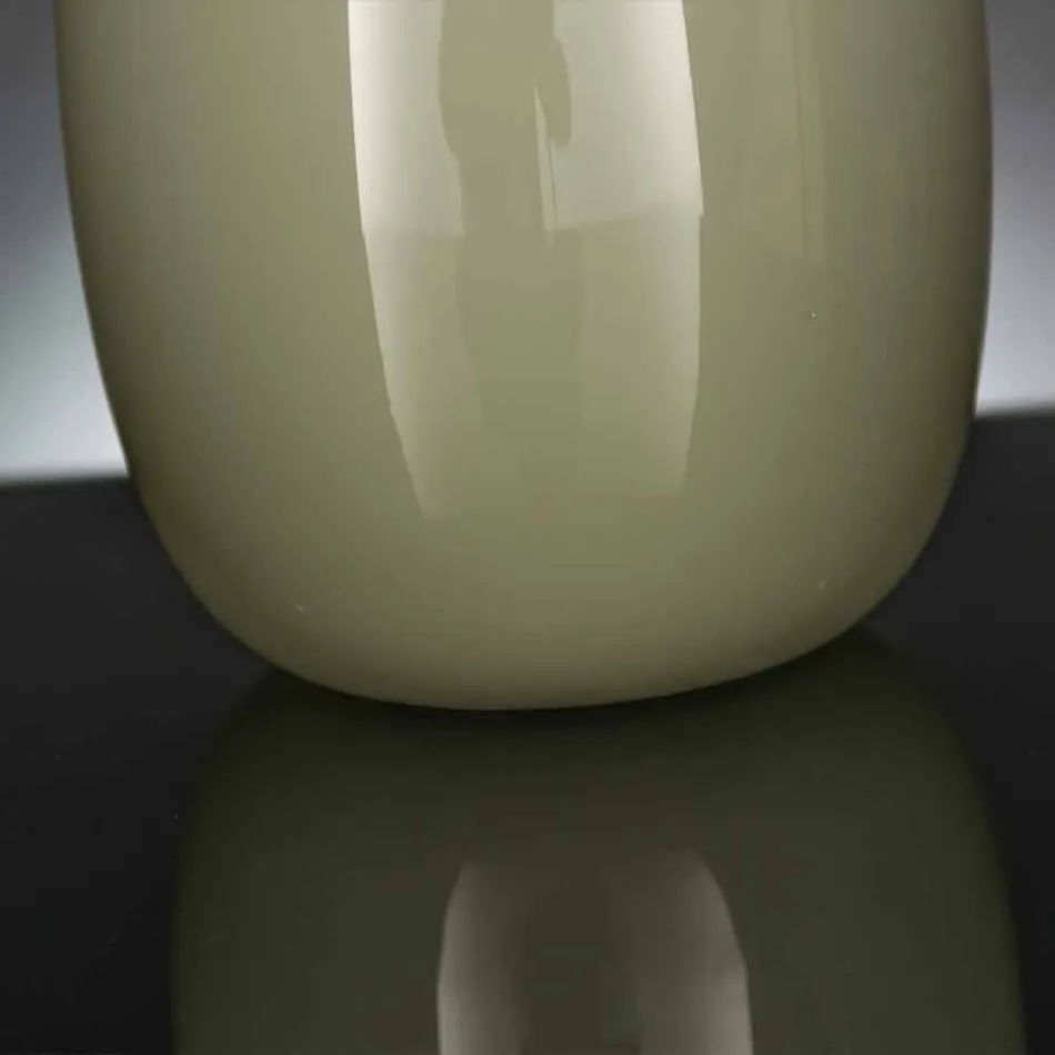 Vase artisanal en verre brillant blanc ou gris fabriqué en Italie - Malindi Viadurini