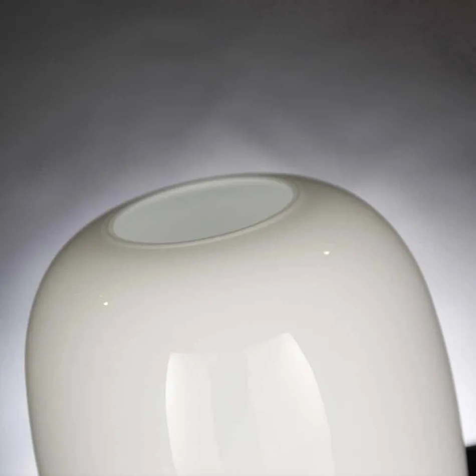 Vase artisanal en verre brillant blanc ou gris fabriqué en Italie - Malindi Viadurini