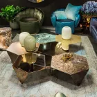 Vase artisanal en verre brillant blanc ou gris fabriqué en Italie - Malindi Viadurini