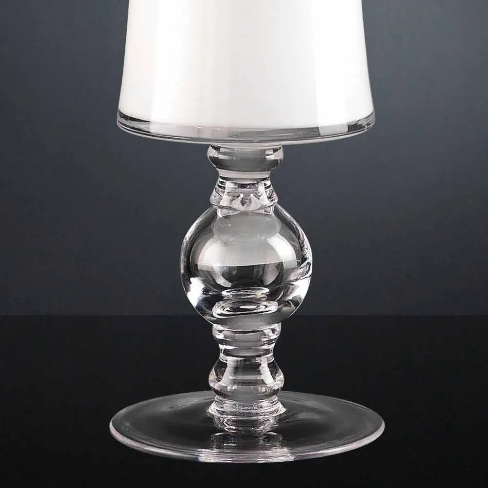 Vase Artisan en Verre Soufflé Blanc ou Or 24k Fabriqué en Italie - Canberra Viadurini