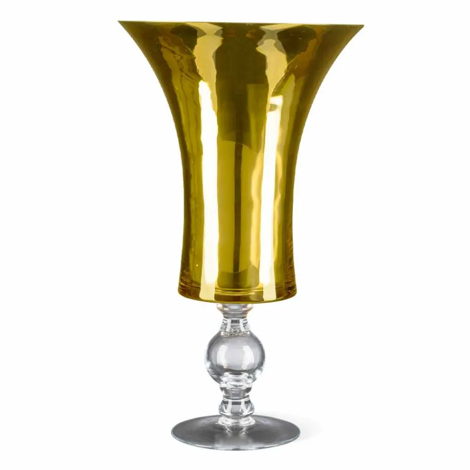 Vase Artisan en Verre Soufflé Blanc ou Or 24k Fabriqué en Italie - Canberra Viadurini
