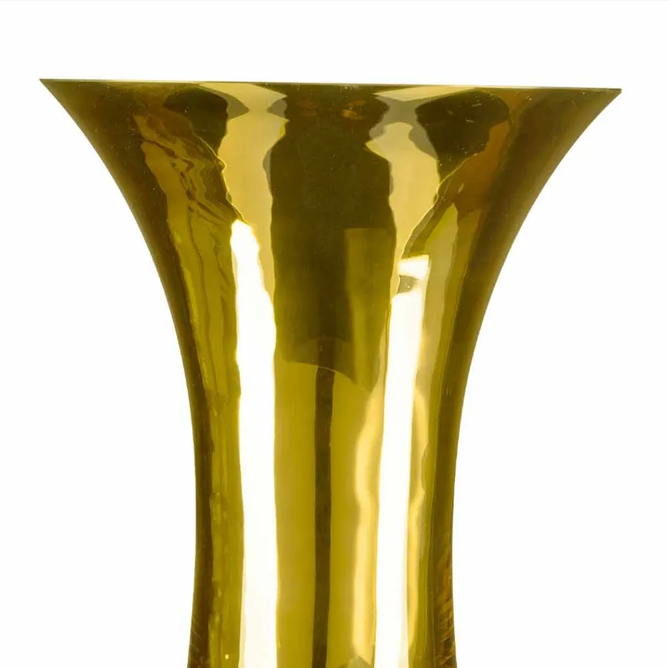 Vase Artisan en Verre Soufflé Blanc ou Or 24k Fabriqué en Italie - Canberra Viadurini