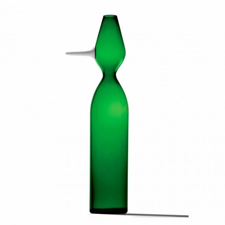 Vase en verre soufflé de Murano vert fait à la main fabriqué en Italie - Greeny Viadurini