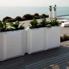 Vase intérieur ou extérieur blanc en plastique de 3 tailles - Gem by Myyour Viadurini