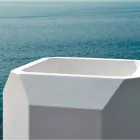 Vase intérieur ou extérieur blanc en plastique de 3 tailles - Gem by Myyour Viadurini