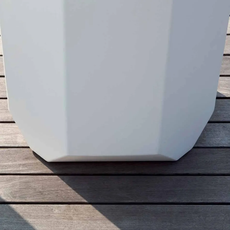 Vase intérieur ou extérieur blanc en plastique de 3 tailles - Gem by Myyour Viadurini