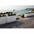 Vase intérieur ou extérieur blanc en plastique de 3 tailles - Gem by Myyour Viadurini