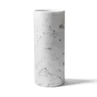 Vase Cylindrique en Marbre de Carrare Blanc Satiné Design Italien - Murillo Viadurini