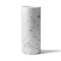 Vase Cylindrique en Marbre de Carrare Blanc Satiné Design Italien - Murillo