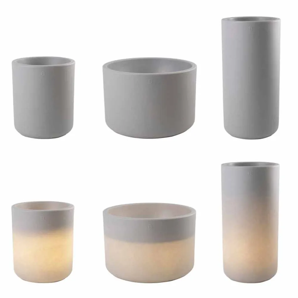 Vase avec éclairage de jardin ou salon design moderne coloré - Cilindrostar Viadurini