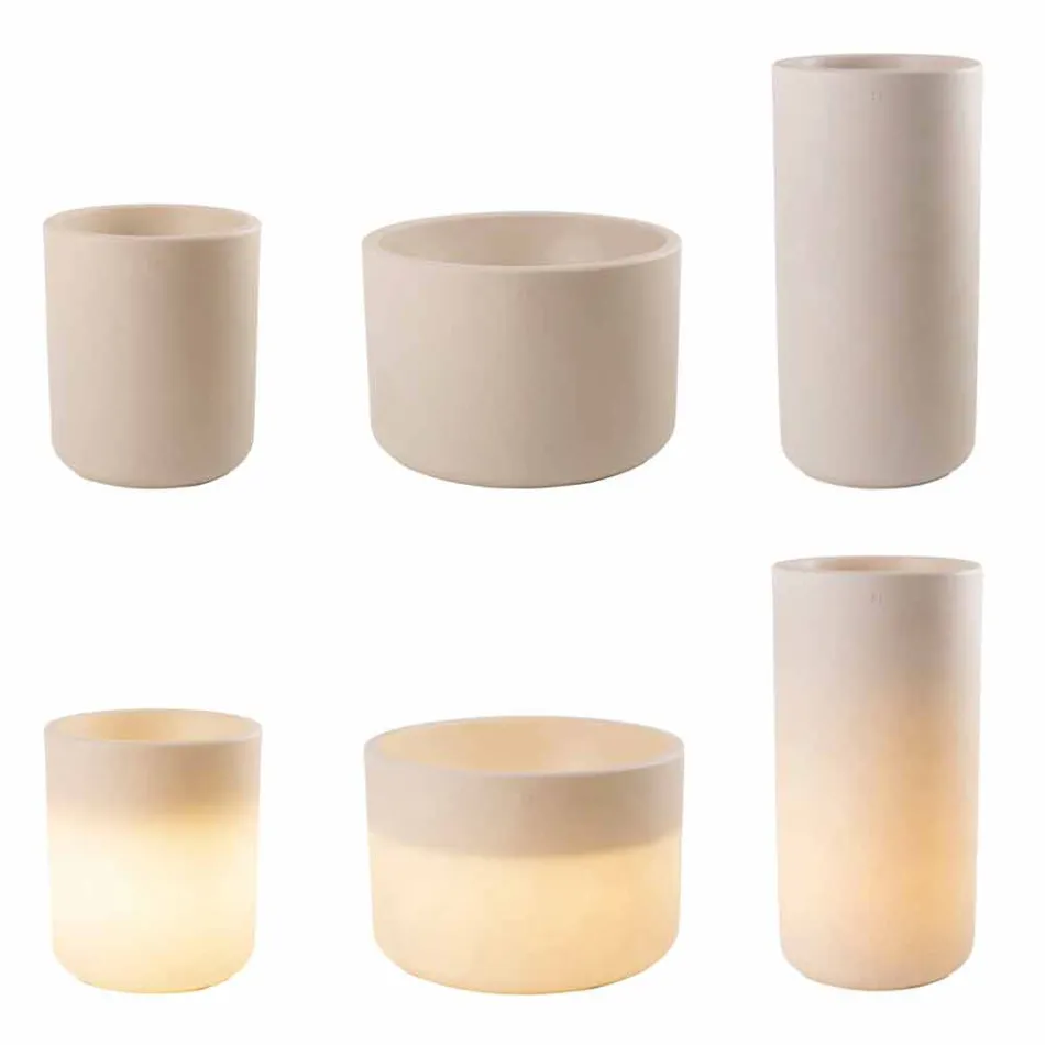 Vase avec éclairage de jardin ou salon design moderne coloré - Cilindrostar Viadurini