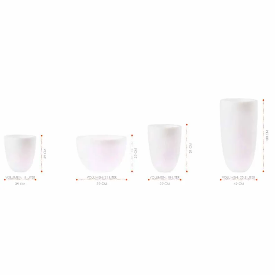 Vase avec éclairage LED ou solaire Design moderne de différentes tailles - Svasostar Viadurini