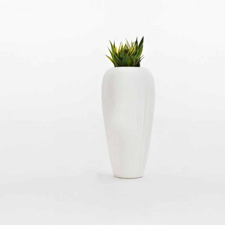 Vase 2 pièces en polyéthylène blanc, beige ou anthracite - Skin by Myyour Viadurini