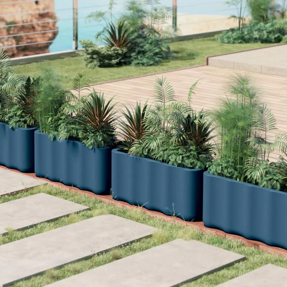 Vase d'extérieur en polyéthylène coloré fabriqué en Italie - Messy Viadurini