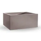 Vase d'extérieur rectangulaire en polyéthylène coloré fabriqué en Italie - Gris Viadurini