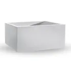 Vase d'extérieur rectangulaire en polyéthylène coloré fabriqué en Italie - Gris Viadurini