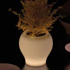 Vase de jardin lumineux en polyéthylène albâtre, fabriqué en Italie - Lotus Viadurini