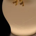 Vase de jardin lumineux en polyéthylène albâtre, fabriqué en Italie - Lotus Viadurini
