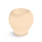 Vase de jardin lumineux en polyéthylène albâtre, fabriqué en Italie - Lotus Viadurini