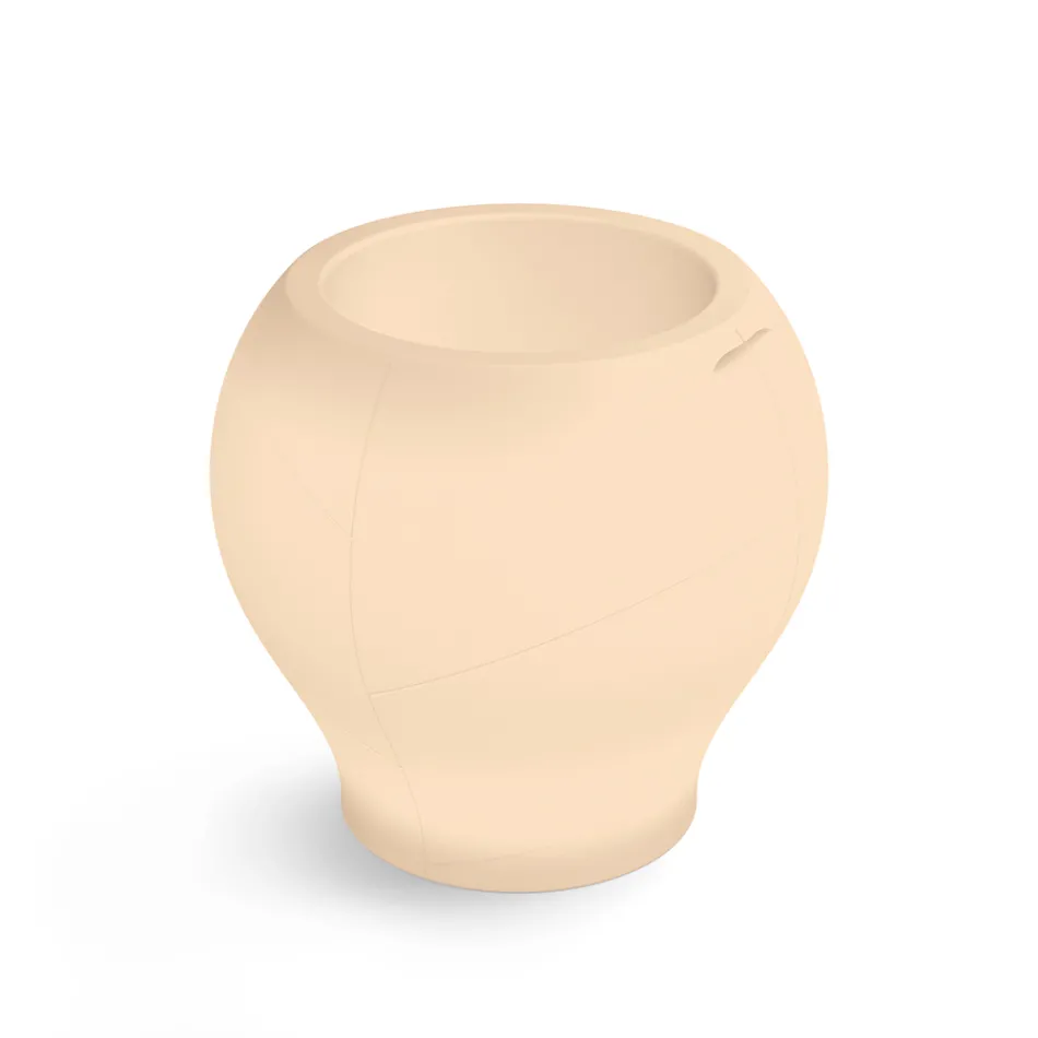 Vase de jardin lumineux en polyéthylène albâtre, fabriqué en Italie - Lotus Viadurini
