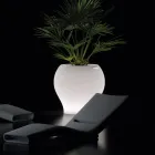 Vase de jardin lumineux en polyéthylène blanc, fabriqué en Italie - Loto Viadurini
