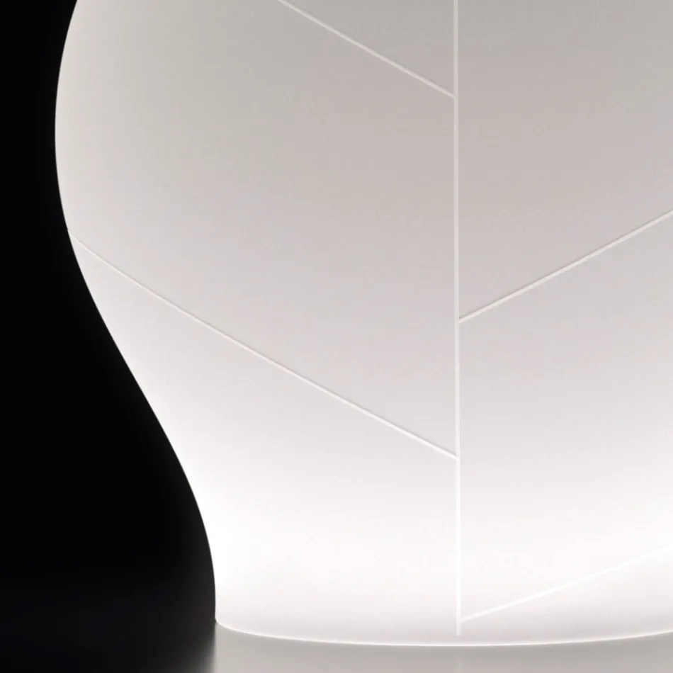 Vase de jardin lumineux en polyéthylène blanc, fabriqué en Italie - Loto Viadurini