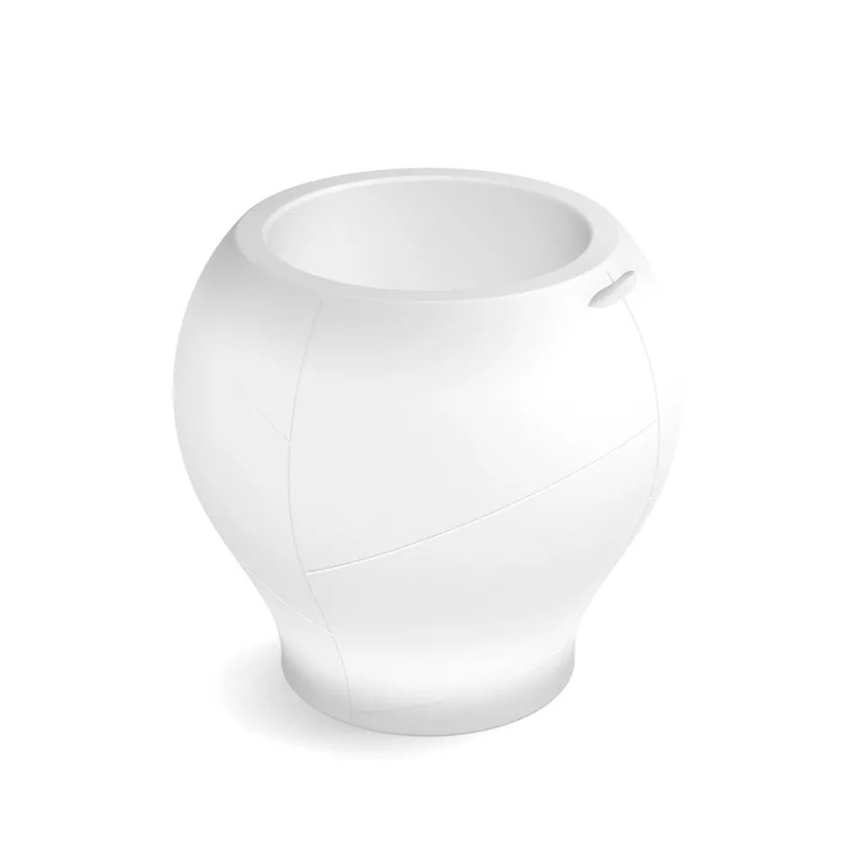 Vase de jardin lumineux en polyéthylène blanc, fabriqué en Italie - Loto Viadurini