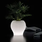Vase de jardin lumineux en polyéthylène blanc, fabriqué en Italie - Loto Viadurini
