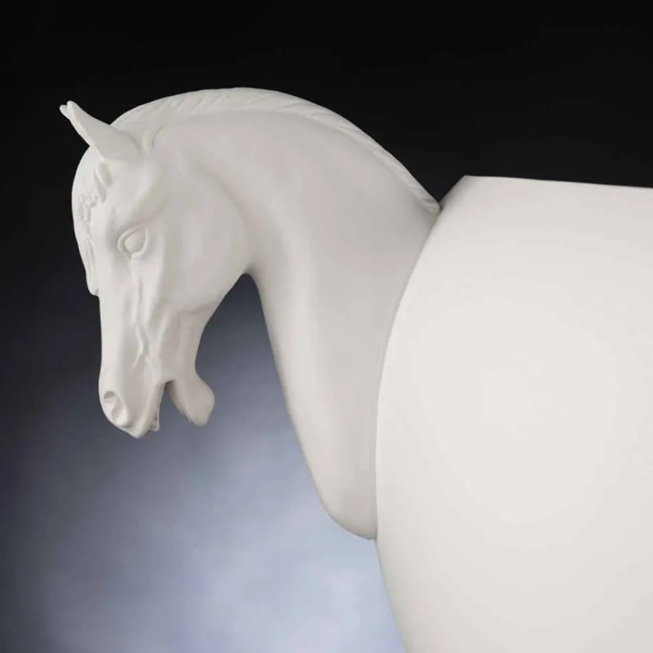 Vase d'intérieur en céramique blanche ou or 24 carats fait à la main en Italie - Jacky Viadurini