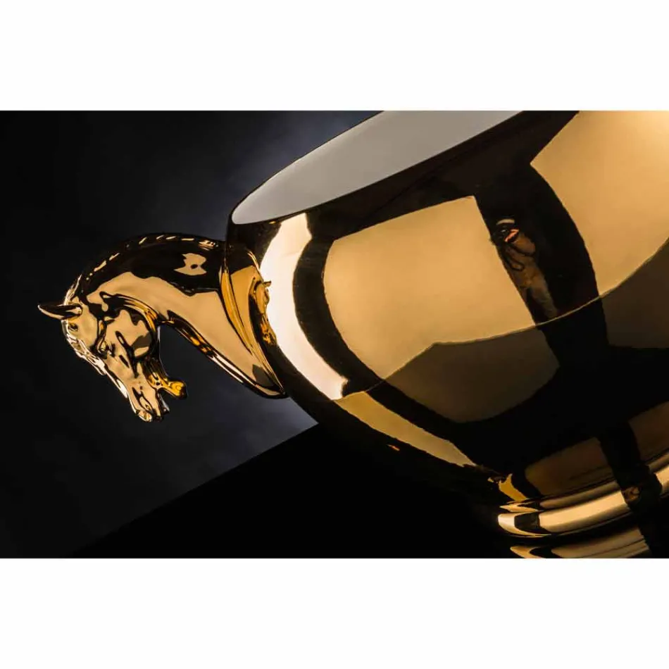 Vase d'intérieur en céramique blanche ou or 24 carats fait à la main en Italie - Jacky Viadurini