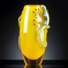 Vase d'intérieur en vitrail avec geckos fait à la main en Italie - Geco Viadurini