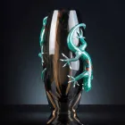 Vase d'intérieur en vitrail avec geckos fait à la main en Italie - Geco Viadurini