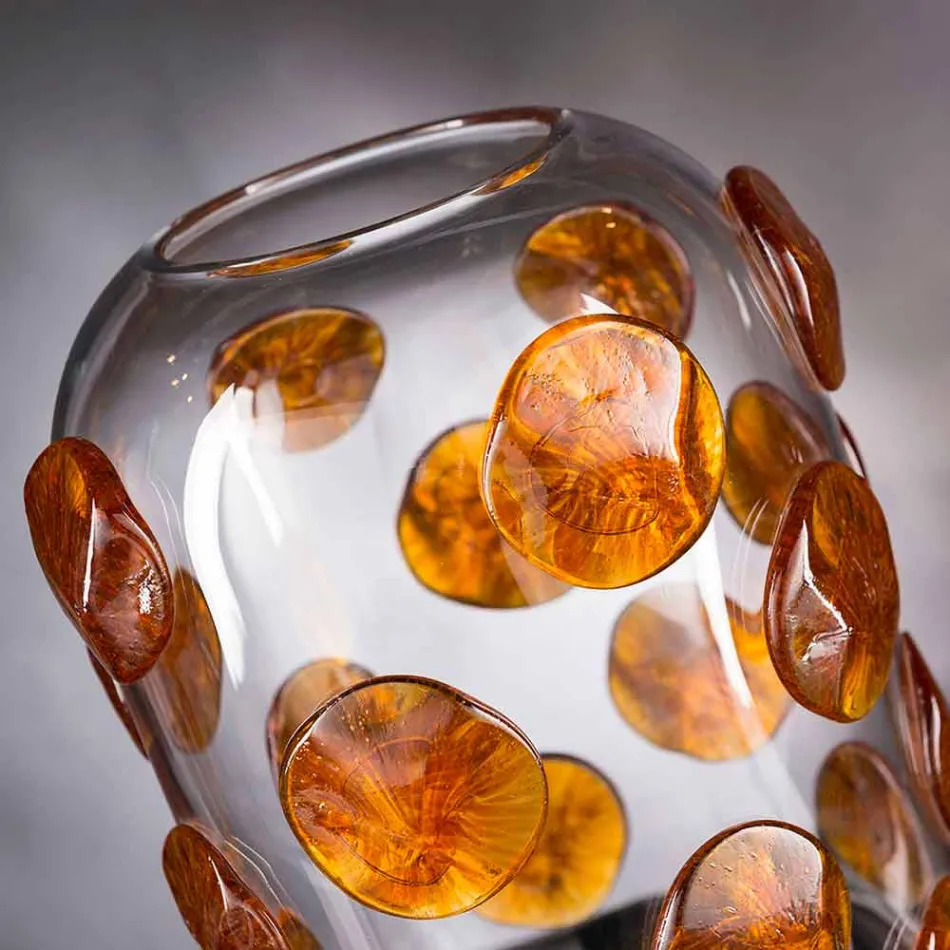 Vase d'intérieur en verre de Murano avec détails colorés Made in Italy - Mirtos Viadurini