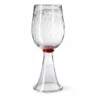 Vase d'intérieur en verre de Murano avec détail rouge Made in Italy - Copernicus Viadurini